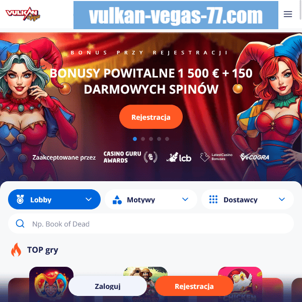 Vulkan Vegas 77 � baner bonus powitalny