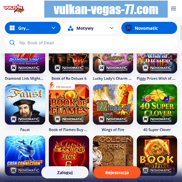 Vulkan Vegas 77 – gry Novomatic, sekcja 2
