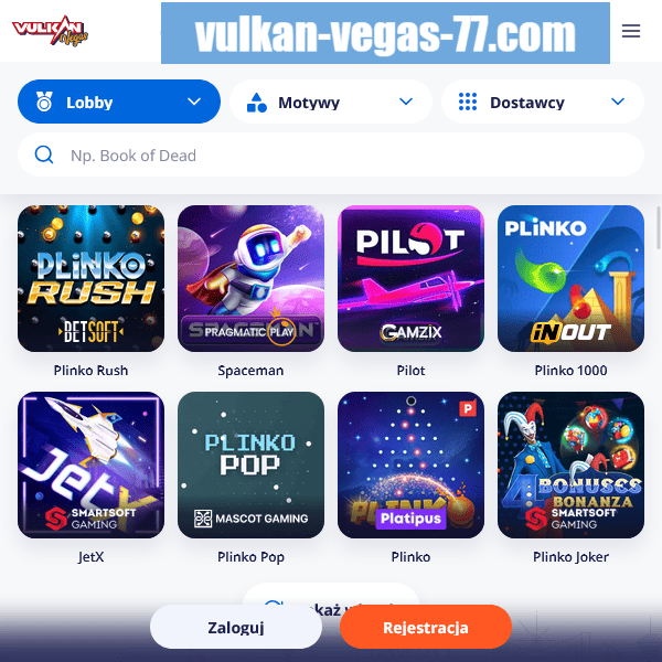 Vulkan Vegas 77 – gry Insta: Plinko, JetX, Bonanza