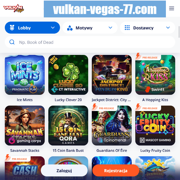 Vulkan Vegas 77 – popularne gry, sekcja 2