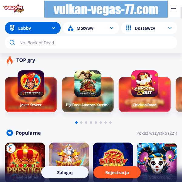 Vulkan Vegas 77 – karuzela TOP gier